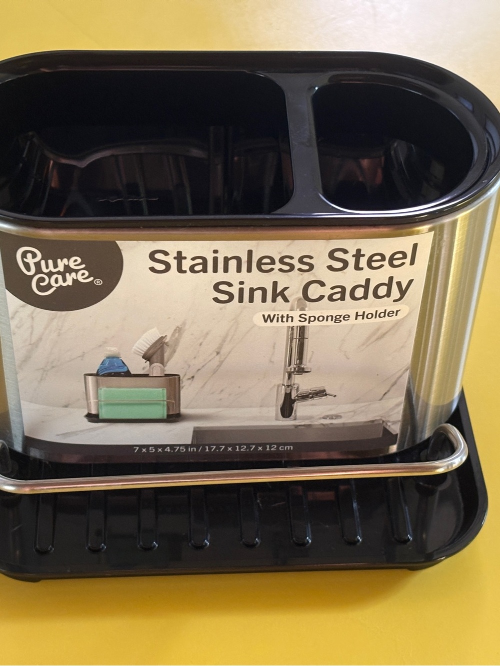 Pure Care Stainless Steel Sink Caddy With Sponge Holder